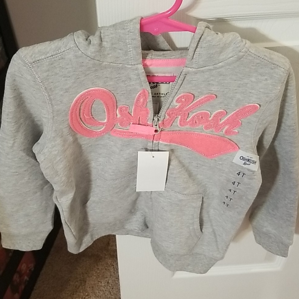 Girls OshKosh bgosh Grey and pink Jacket Size 4t